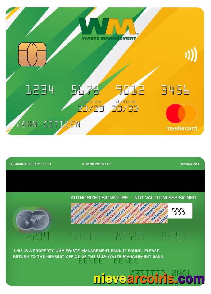 USA Waste Management bank mastercard